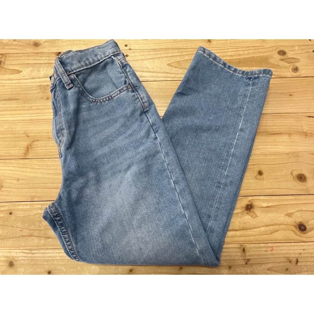 Old Navy Girls Size 14 High-Rise Slouchy Straight Jeans Built-In Tough Blue Wash